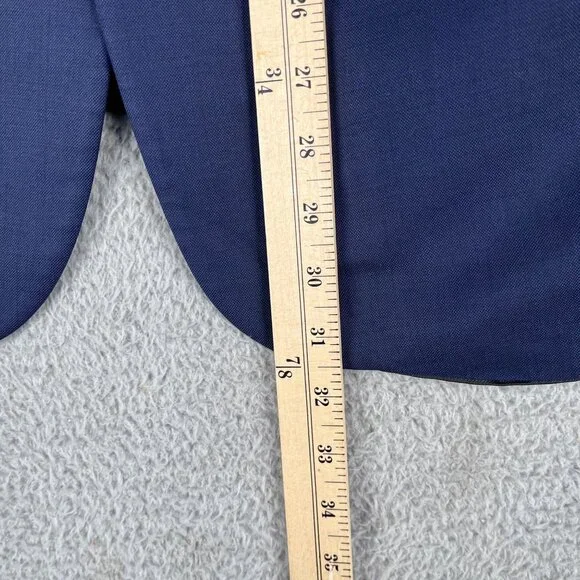 Vera Wang Black Mens Slim Fit Super 120s Blue Tuxedo Jacket 40S - Picture 8 of 9